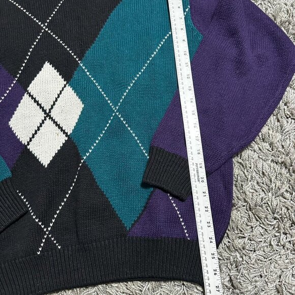 Retro 90s Colorblock Grandpa Sweater Size L - Picture 5 of 5